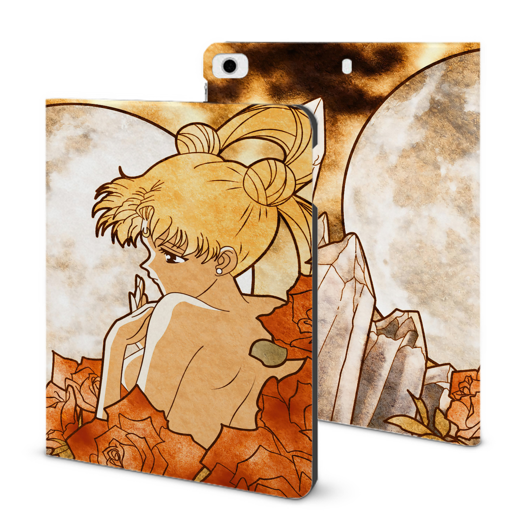（画像用） 美少女戦士セーラームーン Sailor Moon IPad ケース ブック型 PUレザー TPU 耐衝撃 軽量 薄型 ペン収納なし 全面保護 IPad 各モデル対応